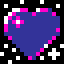 ruka's profile (pixel art of a purple heart with magenta highlights, surrounded by white pixel stars.)